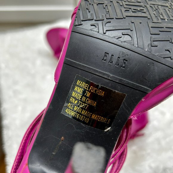 Elle Purple High Heel Open Toe Strappy Faux Leather Sandals Pumps Women's Size 7 - Picture 9 of 9